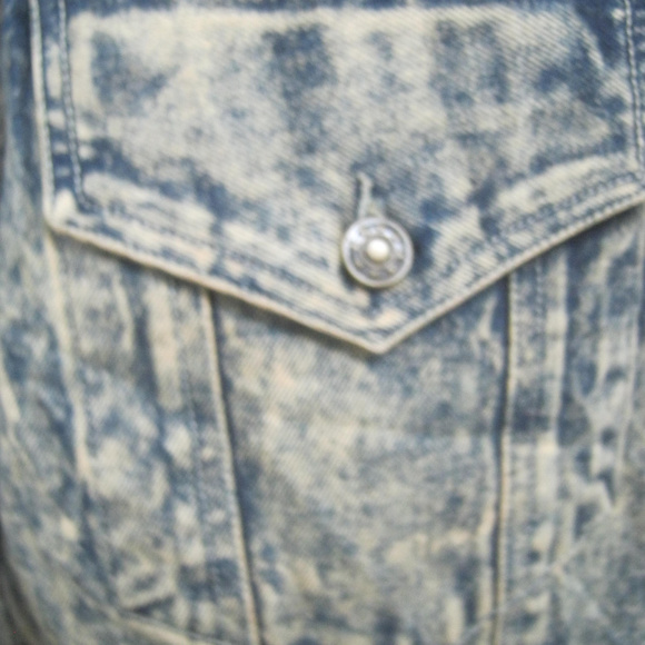 Vintage 80s AIRBRUSH Acid Wash Denim Jean Jacket - Picture 5 of 7